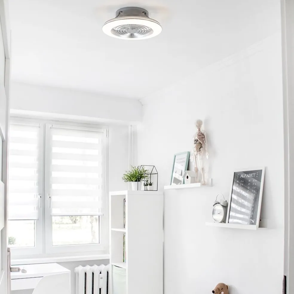 Hot Straluma Zilveren ventilator inclusief LED klein