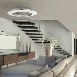 Cheap Straluma Zilveren ventilator met LED en bluetooth