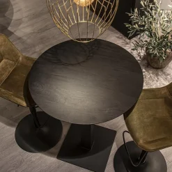 Fashion Straluma Zwart houten bartafel Ø80x105 cm