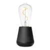 Sale Straluma Zwart houten tafellamp oplaadbaar met helder glas