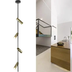 Flash Sale Straluma Zwart met gouden plafondspot 4-lichts groot