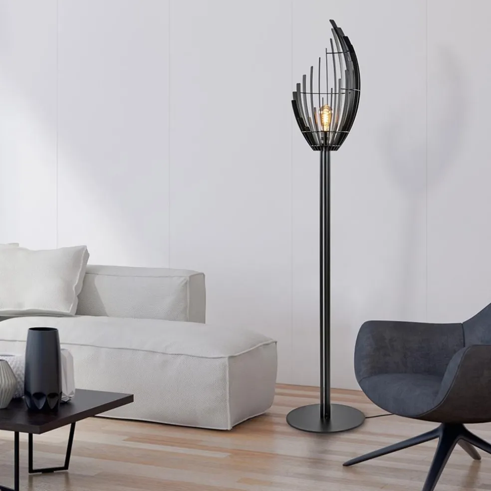 Discount Straluma Zwart metalen design vloerlamp Omegna dimbaar
