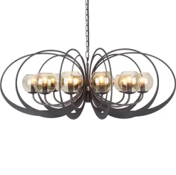 Flash Sale Straluma Zwart metalen hanglamp met smoke glas