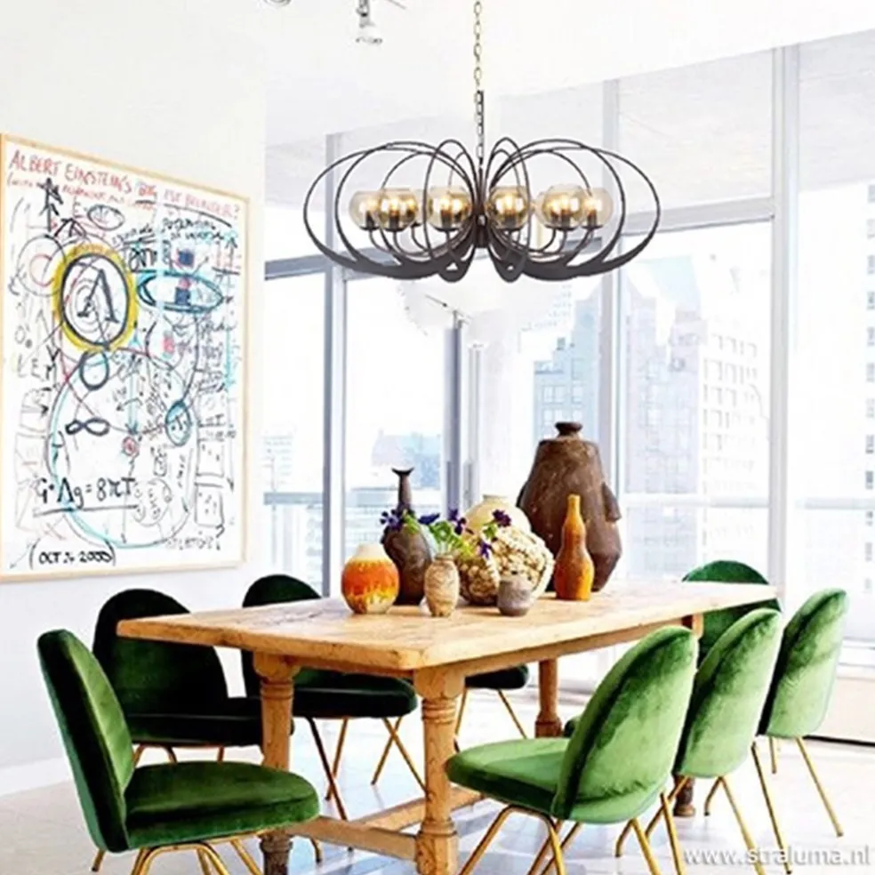 Flash Sale Straluma Zwart metalen hanglamp met smoke glas