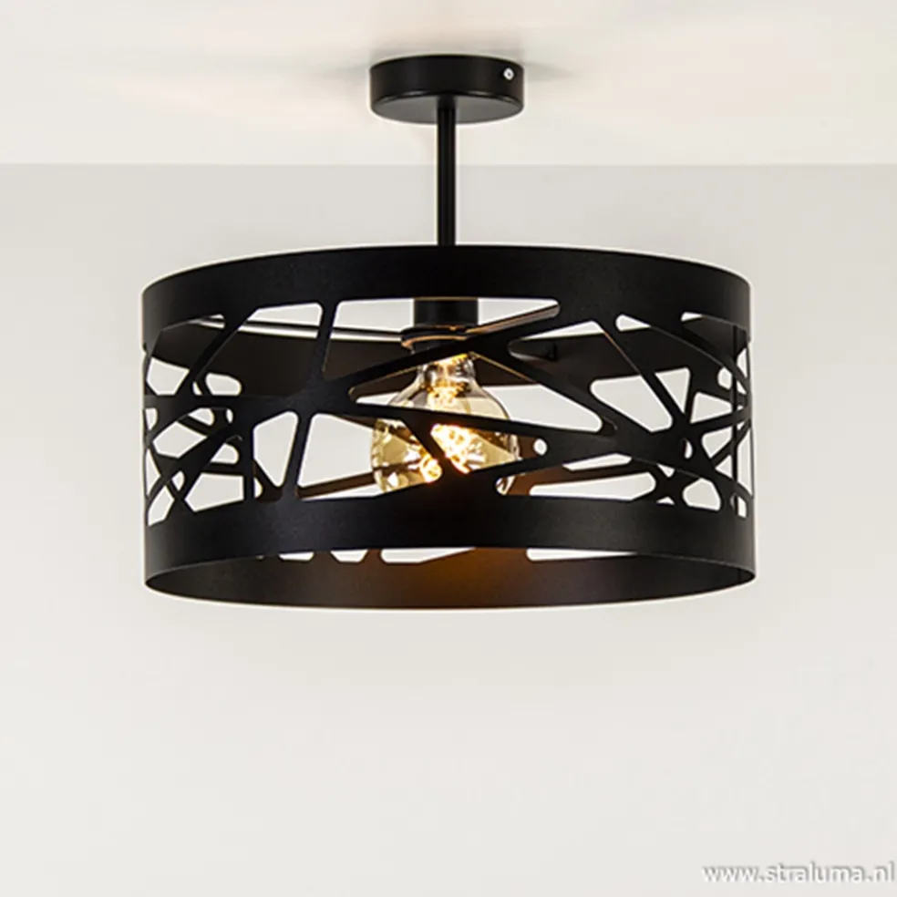 Cheap Straluma Zwart metalen plafondlamp Scandinavisch
