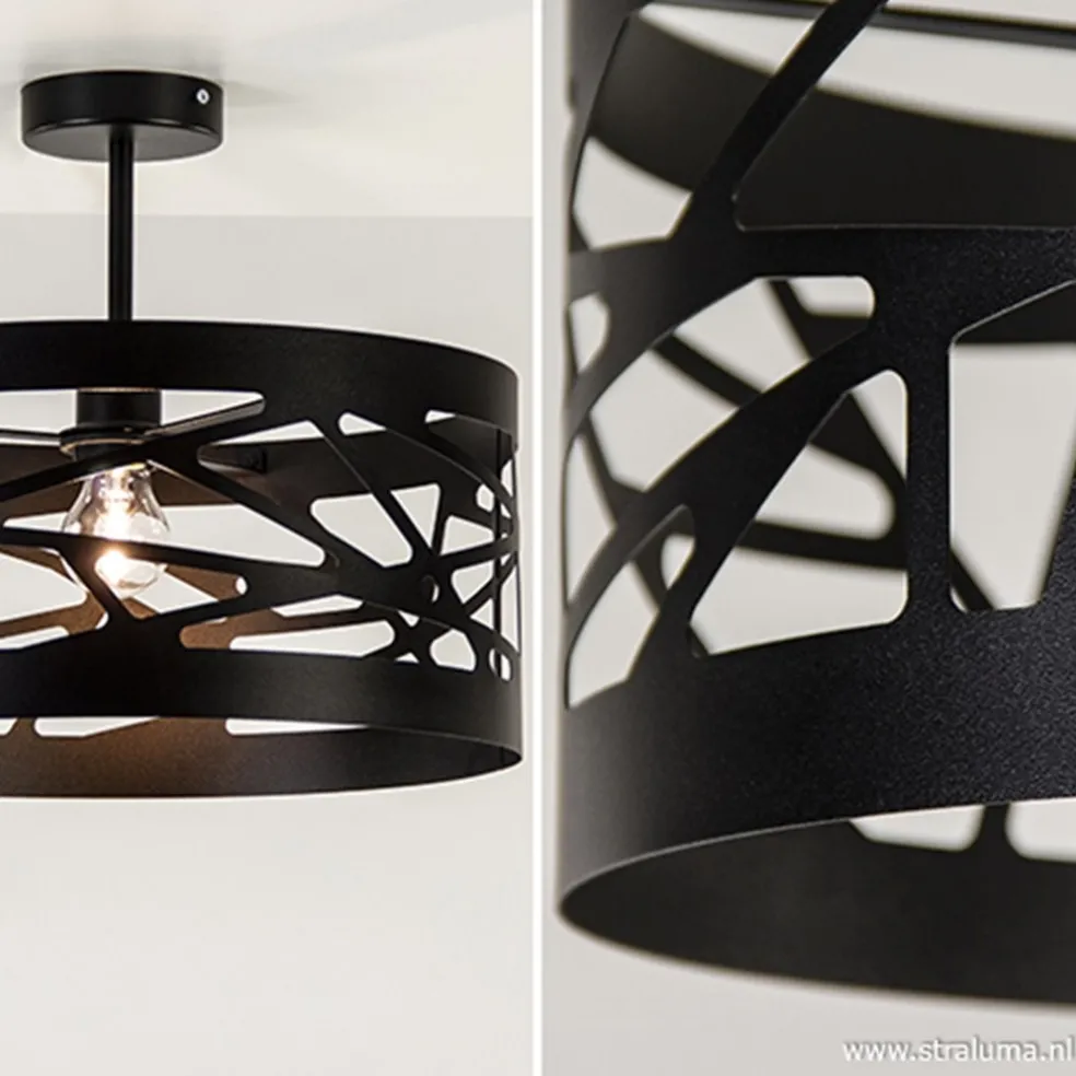 Cheap Straluma Zwart metalen plafondlamp Scandinavisch