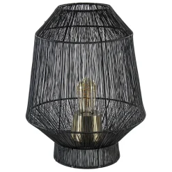 New Straluma Zwart metalen tafellamp Vitora met brons