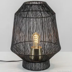 New Straluma Zwart metalen tafellamp Vitora met brons