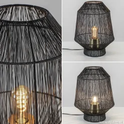 New Straluma Zwart metalen tafellamp Vitora met brons