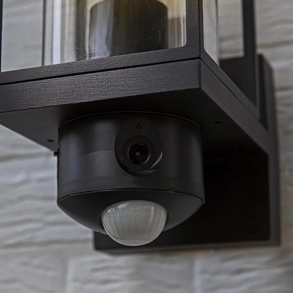Best Sale Straluma Zwarte buitenlamp rechthoek met glas en camera