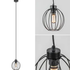 Store Straluma Zwarte draad hanglamp bol klein