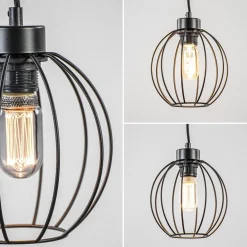 Store Straluma Zwarte draad hanglamp bol klein