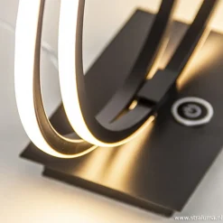 Outlet Straluma Zwarte LED tafellamp met touchdimmer