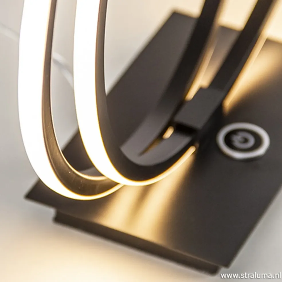 Outlet Straluma Zwarte LED tafellamp met touchdimmer