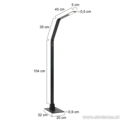 Fashion Straluma Zwarte led vloerlamp met touchdimmer