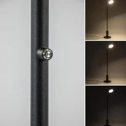Best Straluma Zwarte LED vloerlamp 3-standen dimbaar
