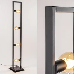 Flash Sale Straluma Zwarte metalen vloerlamp open frame