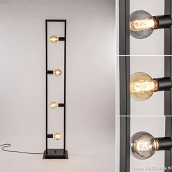Flash Sale Straluma Zwarte metalen vloerlamp open frame