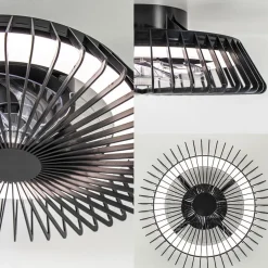 New Straluma Zwarte plafondventilator mini met dimbaar LED