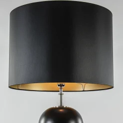 Hot Straluma Zwarte vloerlamp bollen met zwarte ronde kap