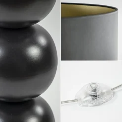 Hot Straluma Zwarte vloerlamp bollen met zwarte ronde kap