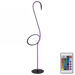 Hot Straluma Zwarte vloerlamp flamingo met LED RGB multicolor