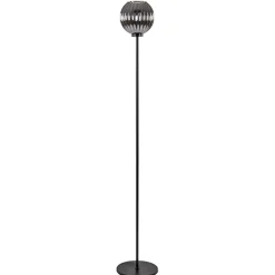 Fashion Straluma Zwarte vloerlamp met smoke glazen kap