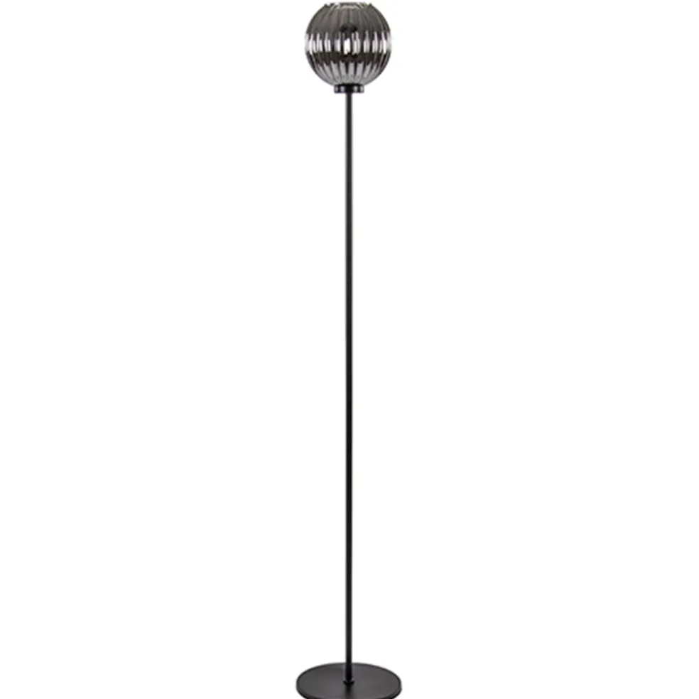 Fashion Straluma Zwarte vloerlamp met smoke glazen kap
