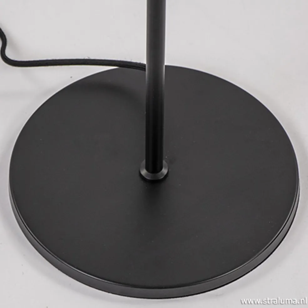 Fashion Straluma Zwarte vloerlamp met smoke glazen kap