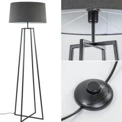 Discount Straluma Zwarte vloerlamp modern frame excl. kap