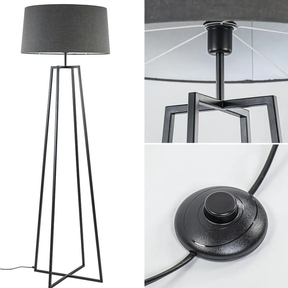 Discount Straluma Zwarte vloerlamp modern frame excl. kap