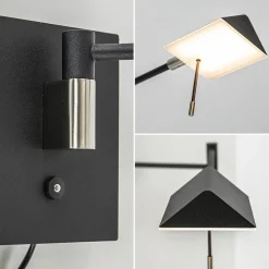 Hot Straluma Zwarte wandlamp inclusief dimbaar LED en verstelbare arm