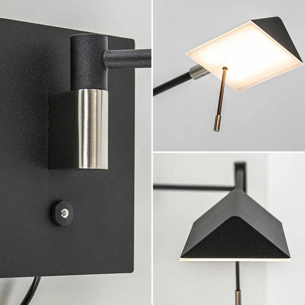 Hot Straluma Zwarte wandlamp inclusief dimbaar LED en verstelbare arm