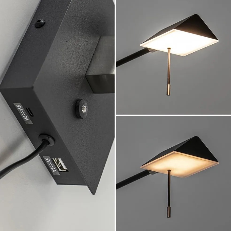 Hot Straluma Zwarte wandlamp inclusief dimbaar LED en verstelbare arm