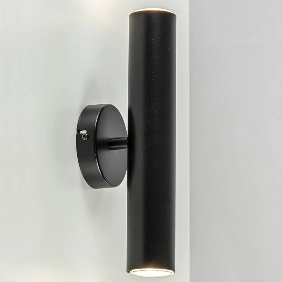 Shop Straluma Zwarte wandlamp up+down cilinder GU10